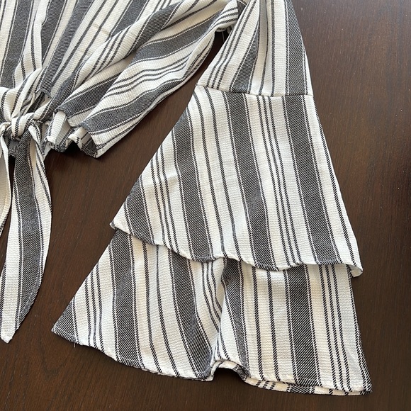 Altar’d State bell sleeve stripe blouse - Picture 5 of 9